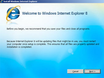   Internet Explorer 8