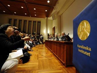 Объявление лауреатов Нобелевской премии. Фото ©AFP Объявление лауреатов Нобелевской премии. Фото ©AFP