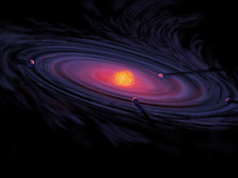 Солнечная система на раннем этапе своего формирования глазами художника. Изображение NASA Солнечная система на раннем этапе своего формирования глазами художника. Изображение NASA