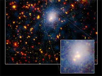          CL0958+4702.  NASA/JPL-Caltech/CXO/WIYN/Harvard-Smithsonian CfA 