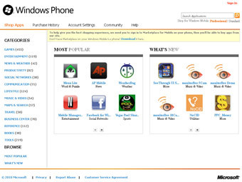     Windows Phone Marketplace